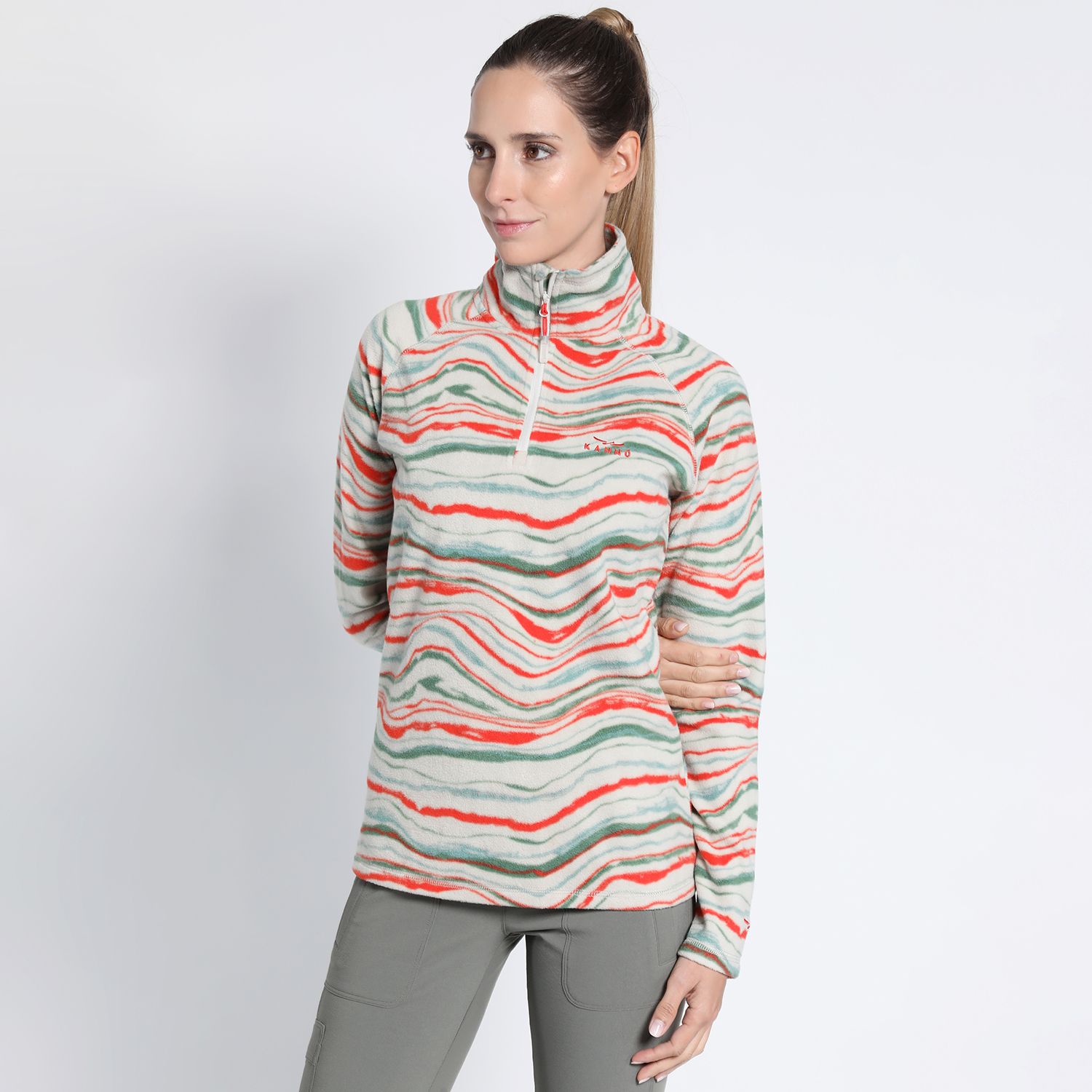 Polar Estampado Half Zip Mujer