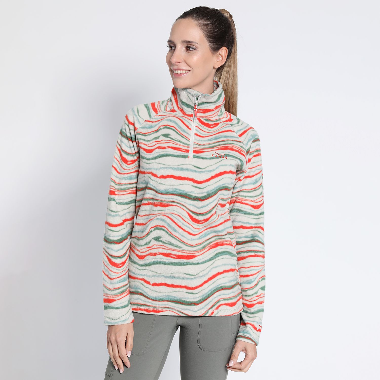 Polar Estampado Half Zip Mujer