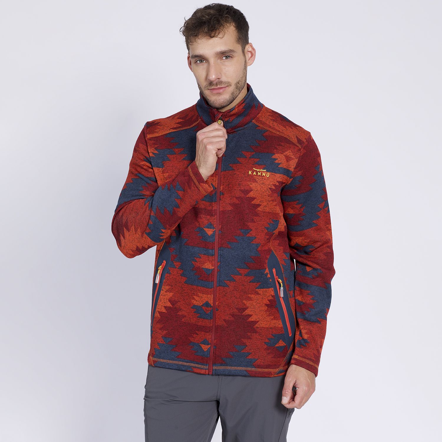 Polar Etnico Print Full Zip Hombre